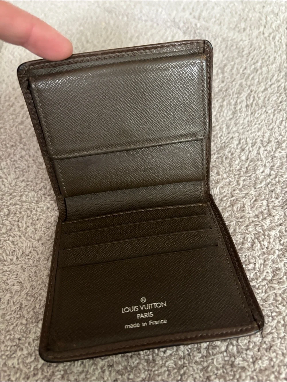 Vintage Louis Vuitton Taiga Leather Bifold Wallet Brown